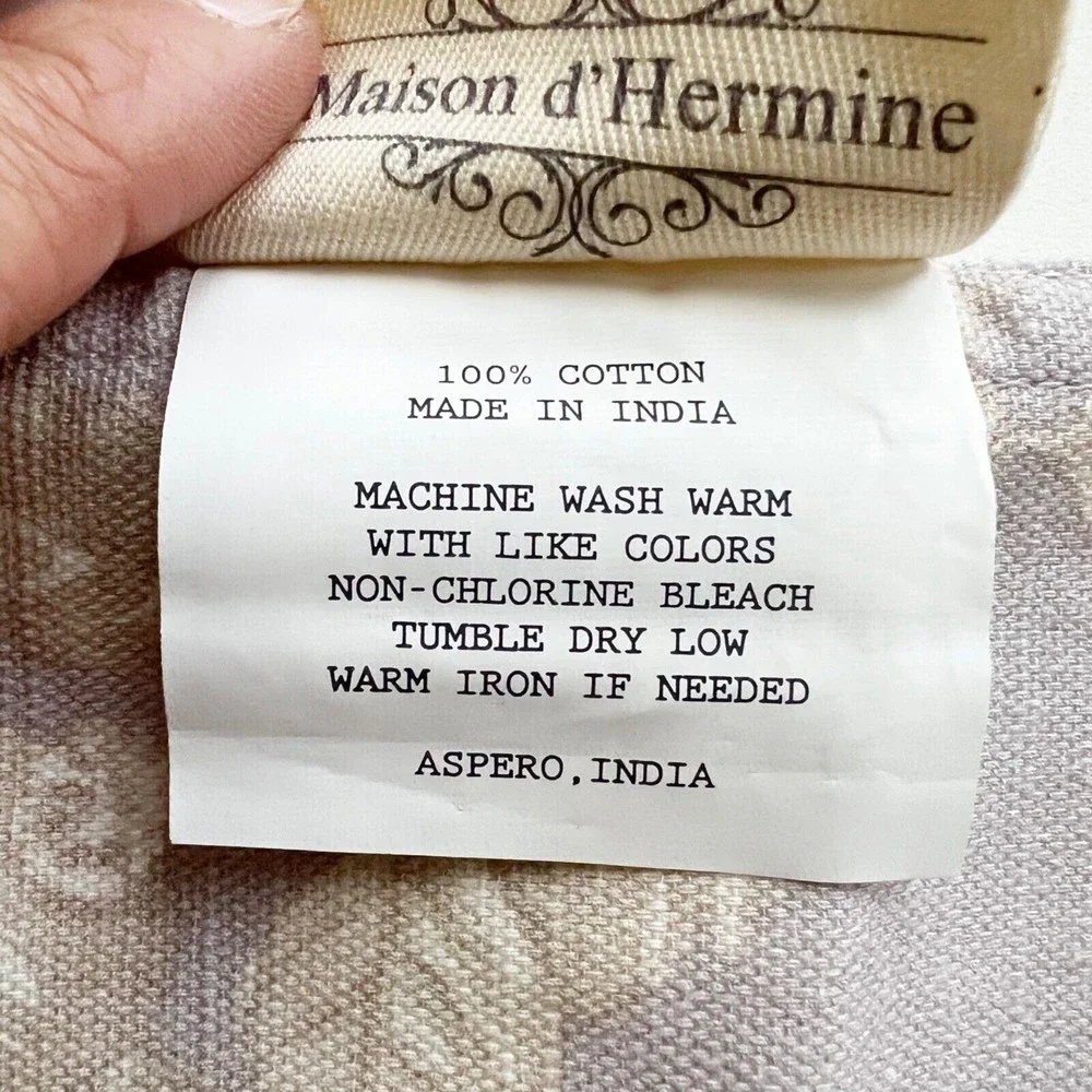 Maison d’ Hermine Equinoxe Grey Table Runner Floral Bird Autumn Forest 14.5x108